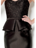 Two Piece Strapless Black Lace Satin Mother Dress With Jacket